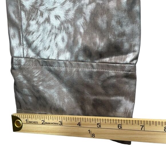 Via Spiga Coat Womens Sz L Silver Cheetah Leopard Animal Print Raincoat Trench - Picture 5 of 16